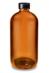 Pack Of 2 – 16oz Amber Glass Bottle w/ Phenolic Cap – FDA Compliant