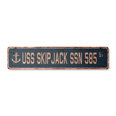 USS SKIPJACK SSN 585 Vintage Street Sign us navy ship veteran sailor rustic gift