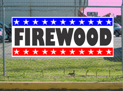 Stars & Stripes FIREWOOD Banner Sign NEW 2X5