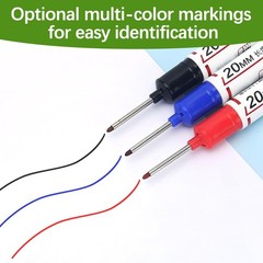 15pcs Long Nib Marker Pens 20mm Waterproof Carpenter Woodworking Tool
