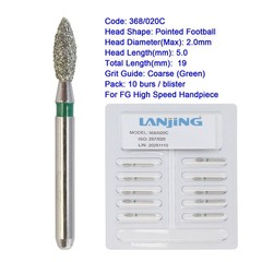 Dental Diamond Burs FG Long Surgical Bur Round Ball Taper Bur 368 801 850 856