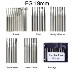 10-100Pcs Dental Carbide Burs for High Speed Handpiece Round Cone Bur Diamond FG
