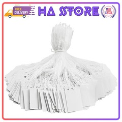 220 Pack White Price Tags with String Attached Writable Labels 1.38 x 0.87 Inch