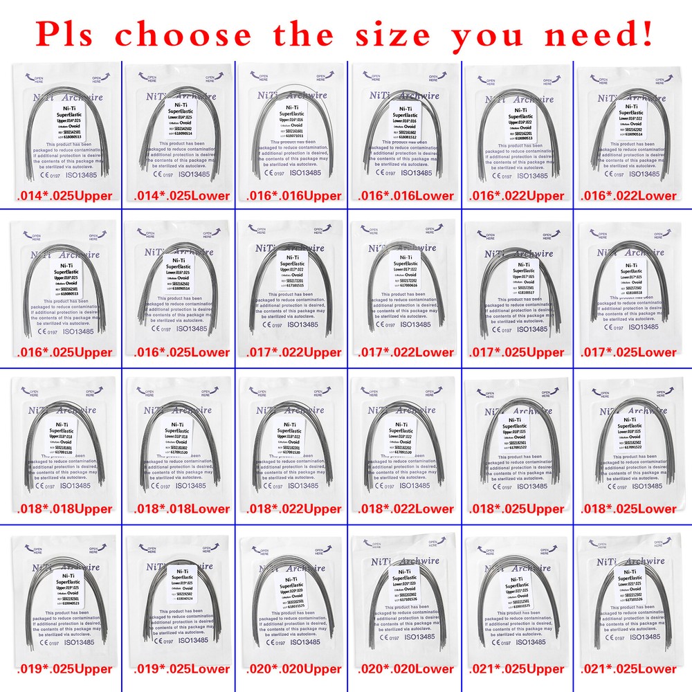 20 bags Dental Orthodontic Super Elastic Niti Rectangular Arch Wires Ovoid Form