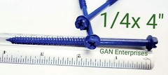 Concrete Masonry HEX Head 1/4x 1-1/4″ to 6″ Anchor Screw, Blue,Tapcon, Bulk