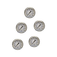 5 PACK LIQUID FILLED PRESSURE GAUGE 0-160 PSI, 2.5″ FACE, 1/4″ BACK MOUNT WOG