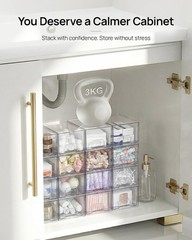 Stackable Plastic Storage Drawers Acrylic Makeup Organizer Bathroom Vanity Bins