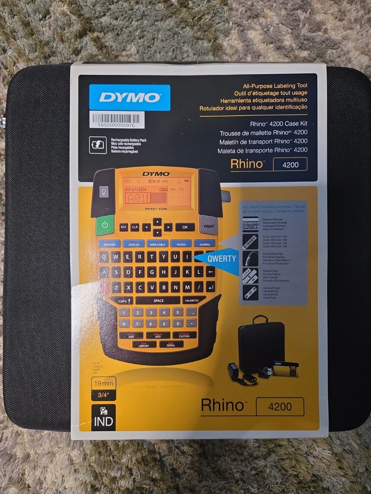 Dymo Rhino 4200 Case Kit All-Purpose Label Maker 19MM 3/4″ Bundle 1835374