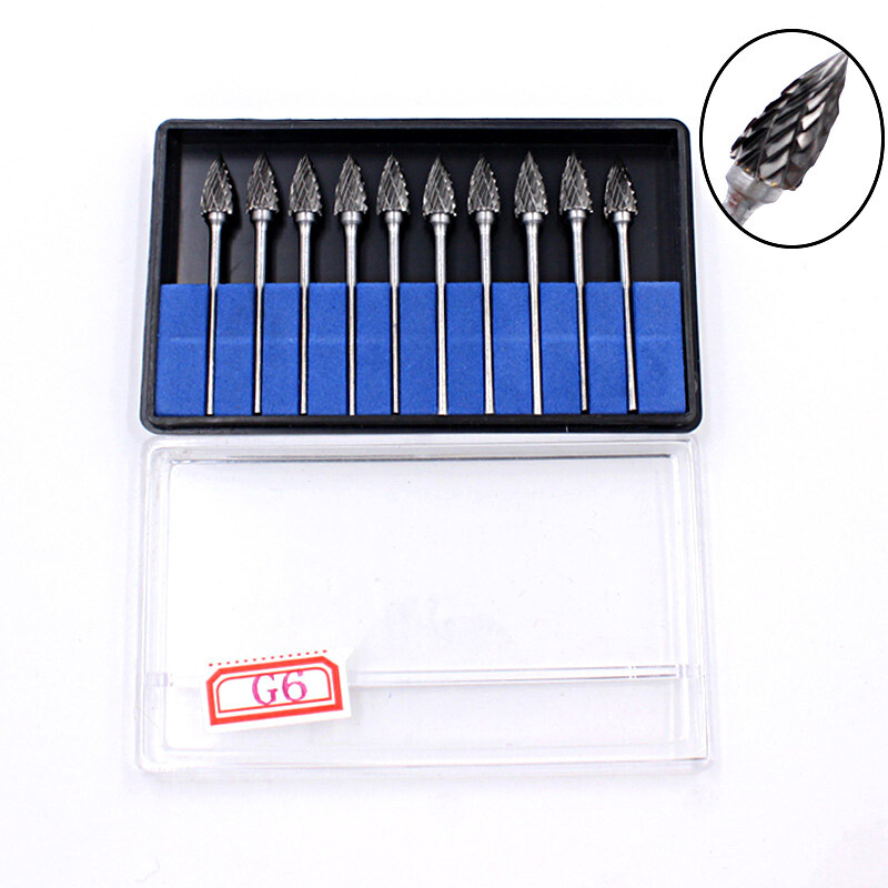 10pcs/box Dental Tungsten Steel Carbide Burs 2.35mm Burrs Drill Polishing Cutter