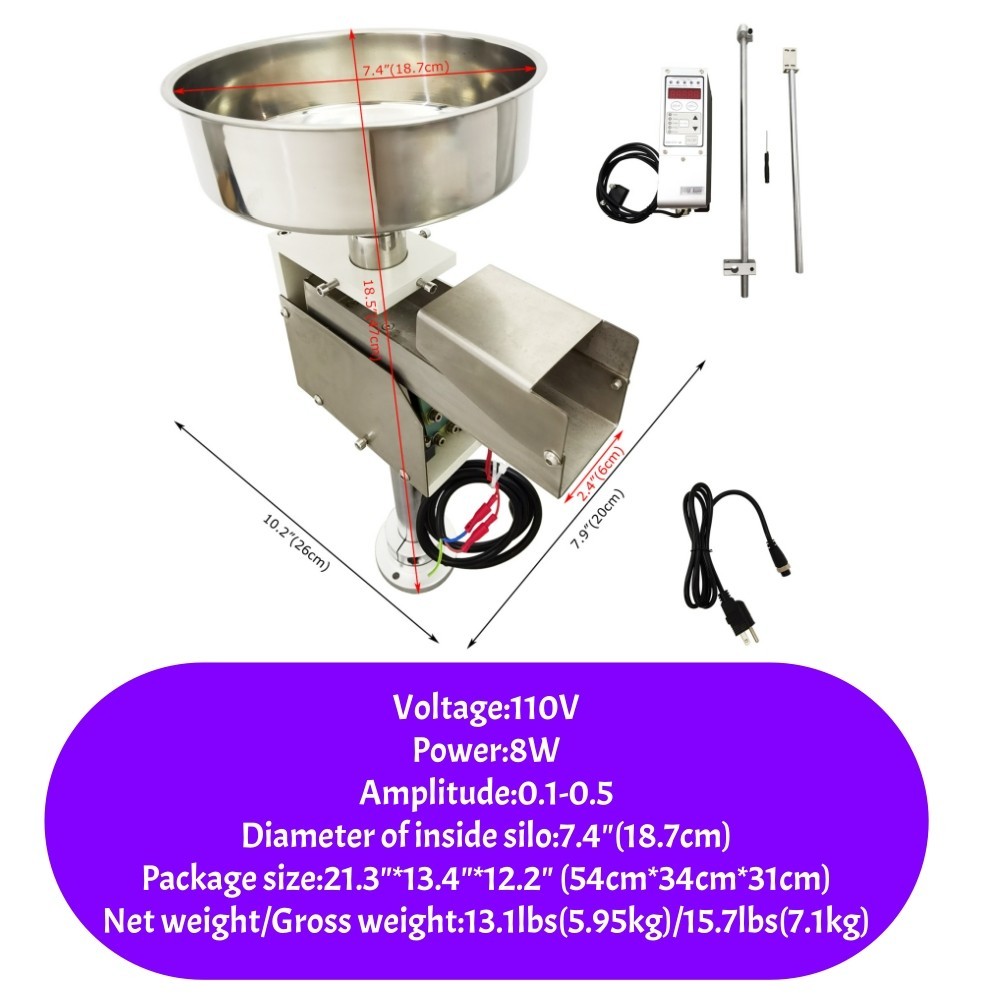 110V 7.4″ Automatic Feeding Device Material Vibrating Conveyor