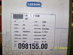 Leeson DC Motor, 1 HP, 3000 RPM, 0-120 VDC, TENV, 56CZ, Shaft Diameter- 5/8″