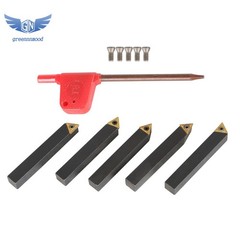 5Pcs 3/8″ Lathe Indexable Carbide Insert + Turning Tooling Bit Holder Set