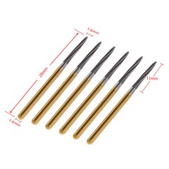 6 PCS Zekrya 28mm Long Dental Carbide Burs Surgical Drills FG Shank Dia. 1.6mm