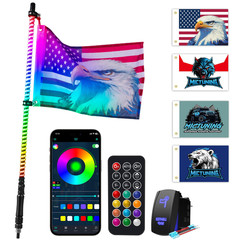 Mictuning 3Ft Cob Whip Lights Rgbic Chasing Appremote Control Rocker Switch 4