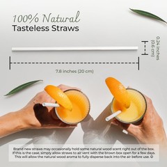 Ecopreps Biodegradable Bamboo Fiber Straws 150 Count 100 Compostable