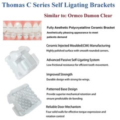 Dental Ormco Damon Brackets Orthodontic Self Ligating Ceramic Metal Roth MBT 022