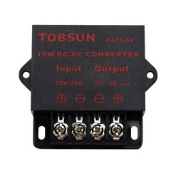 Power Converter DC 12V/24V to DC 5V 3A 15W Step Down Reducer Voltage Regulator