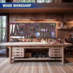 WORKPRO 3PACK Metal Pegboard Wall Organizer 16″x 32″ Heavy Duty Garage Peg Board