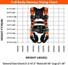 Safety Harness Fall Protection – Roofing Harness Kit Men Full Body Construction