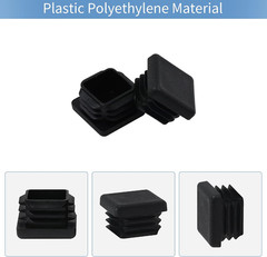 1 1X1 Square Tube End Cap Plastic Plugs 12 Pack, 1X1 1 Inch Square Tubing Plug 1