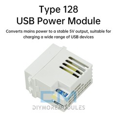Type 128 USB Power Module Dual Port 2.1A 5V USB+Type-C Charging Socket Module