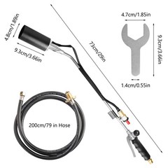 Portable Propane Torch Weed Burner Ice Snow Melter Outdoor Flame Thrower w/ Hose