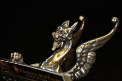 S8999 19th Century – Styled Pewter Griffon Business Card Holder. Italy.