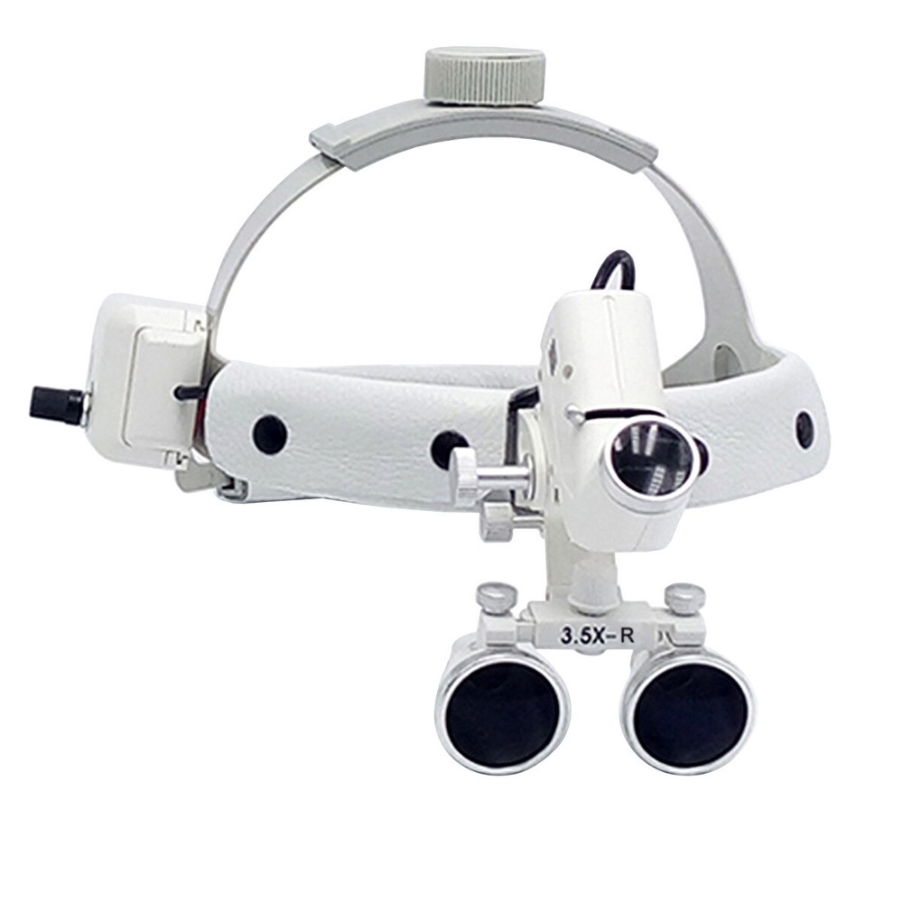 Dental Surgical Medical Headband Type Binocular Loupes 3.5X with LED Light 5W