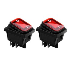 2 Pack 30A Rocker Switch – 125V/250V AC Waterproof Toggle Switch with Red LED…