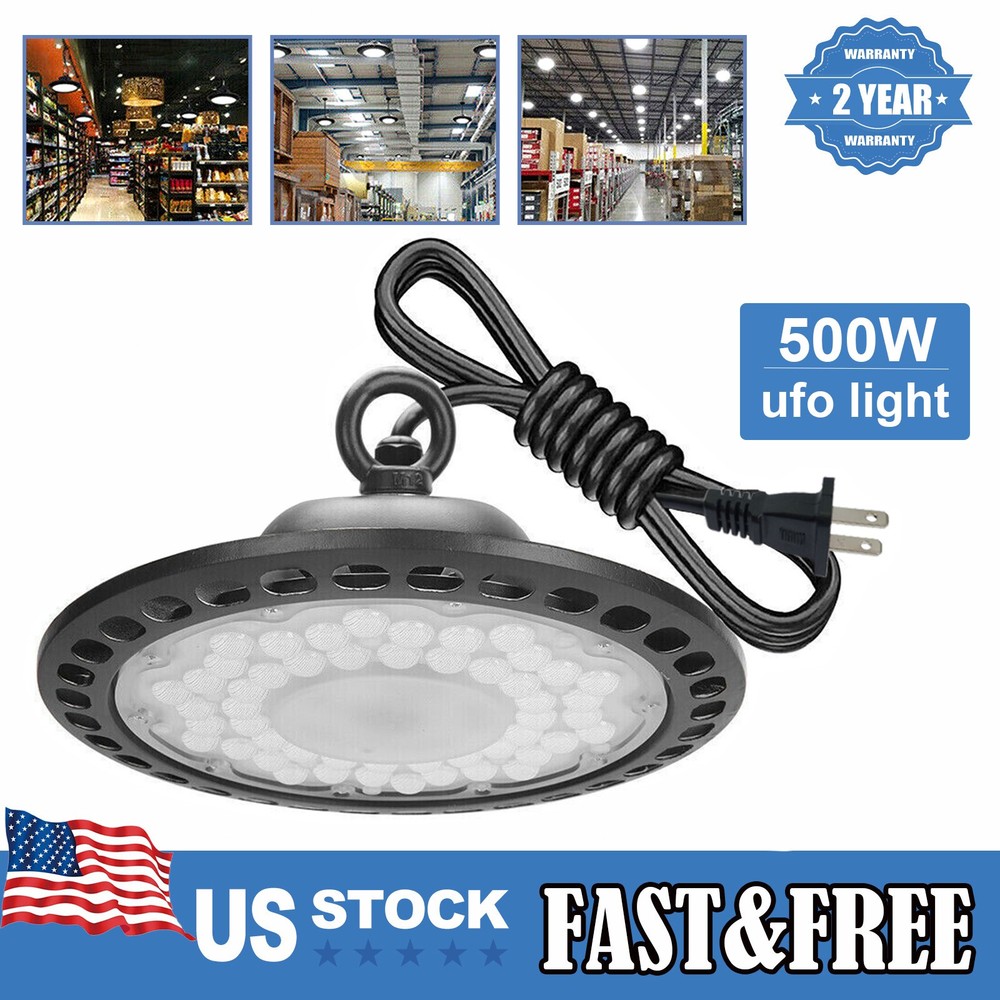 500W Super Bright Warehouse LED UFO High Bay Lights Factory Shop GYM Light Lamp