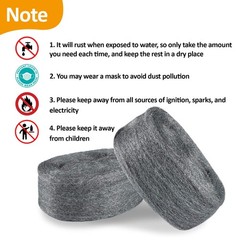 Sukh Steel Wool 0000 10oz(20ft) – 0000 for 2.75 in x 10 ft, Grey