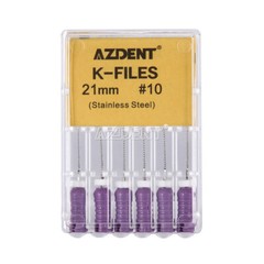 AZDENT Dental Endo Root Canal File K-FILES Stainless Steel Hand Use 21/25 mm