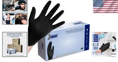 Professional Black Nitrile Gloves, Disposable – 100 Count for Cooking & Cleaning