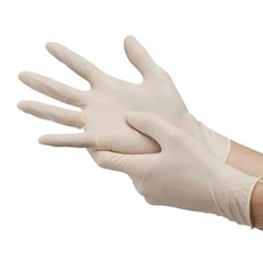 House Brand Latex Gloves, Powder-Free, X-Small, White, 100/Bx
