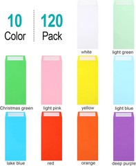 Colorful Cash Envelopes 120 Pack 3.5 X 6.5 Inch – Money Envelopes for Cash, 80 G