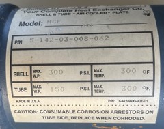 ITT Standard HCF Shell-and-Tube Heat Exchanger 5-142-03-008-062 300ºF 300/150PSI