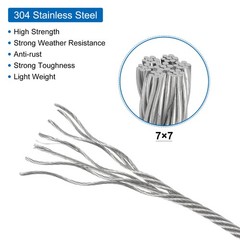 33FT 1/8″ Stainless Steel Cable Railing Kit with Sleeves Thimbles Black