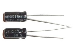 NEW 2 0.47 B 0002 E06 Radial Electrolytic Capacitor Alum 0.47uF 50V, 105 C #518