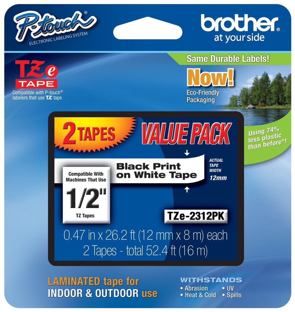 2-PACK Genuine Brother TZE2312PK Label Tape TZE231 TZ-231 fits PT-2430PC
