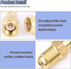 Straight Adapter & Angled Adapter, R410A Adapter Mini Split Adapter 5/16″ Female