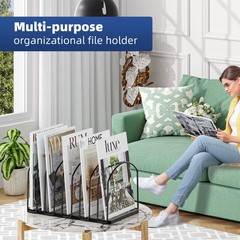 9 Section Metal File Sorter Organizer, Black