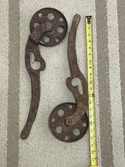 Vtg. Cast Iron Railway Cart Wheel / Caster Nice Industrial Salvage Wheels Spin