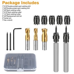 13x Spot Weld Cutter Set Double Sided HSS Drill Bits Remover for Metal Auto Body