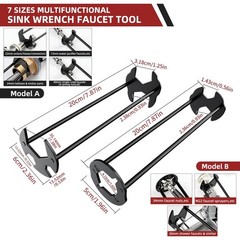 7PCS Plumbing Tool Set – Sink Wrench, 8-in-1 Faucet Wrench, Universal Plumber Wr