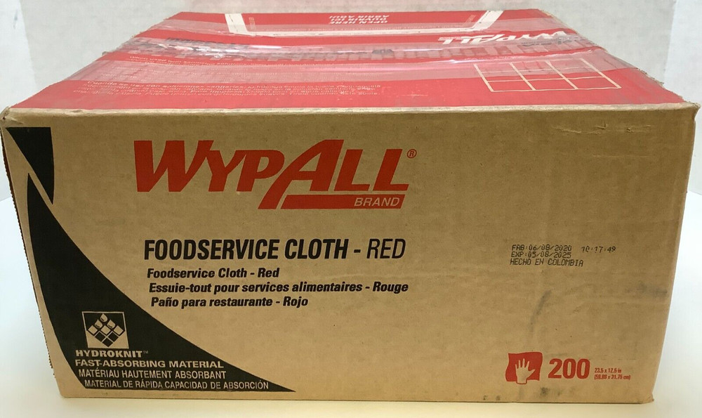 WypAll (51636) CriticalClean Fabric Food Service Cloths 23.5″ x 12.5″ Red 200ct