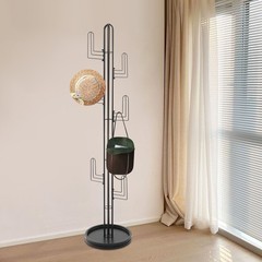 Black Clothing Rack Stand Freestanding Coat Rack Cactus Shape Clothing Stand