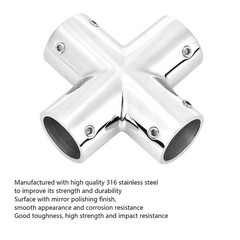 4 Way Pipe Fitting 1 Inch (25mm) – Heavy Duty 316 Stainless Steel Connector, …