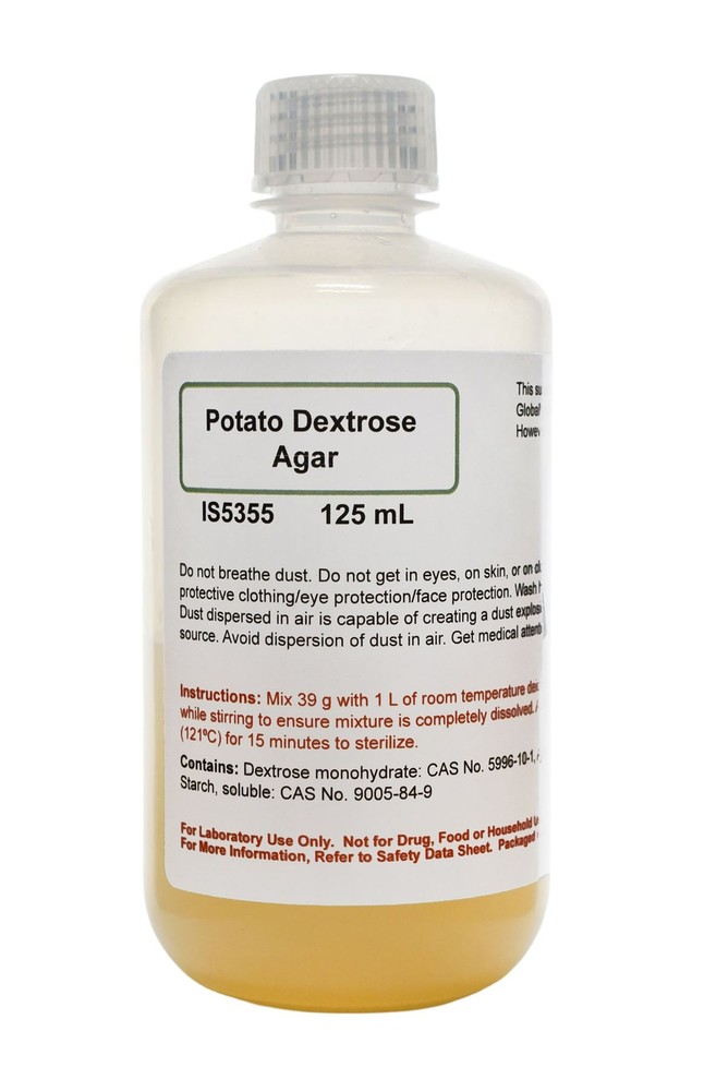 Prepared Potato Dextrose Agar (PDA), 125mL – Melt & Pour – Innovating Science