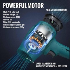 GARLLEN Cordless Leaf Blower 35000 RPM, 21V Powerful Handheld Blower with 2X …