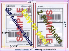 1200 Premium Rounded Corner Shipping Labels 2 Per Sheet-8.5 x 11-Self Adhesive